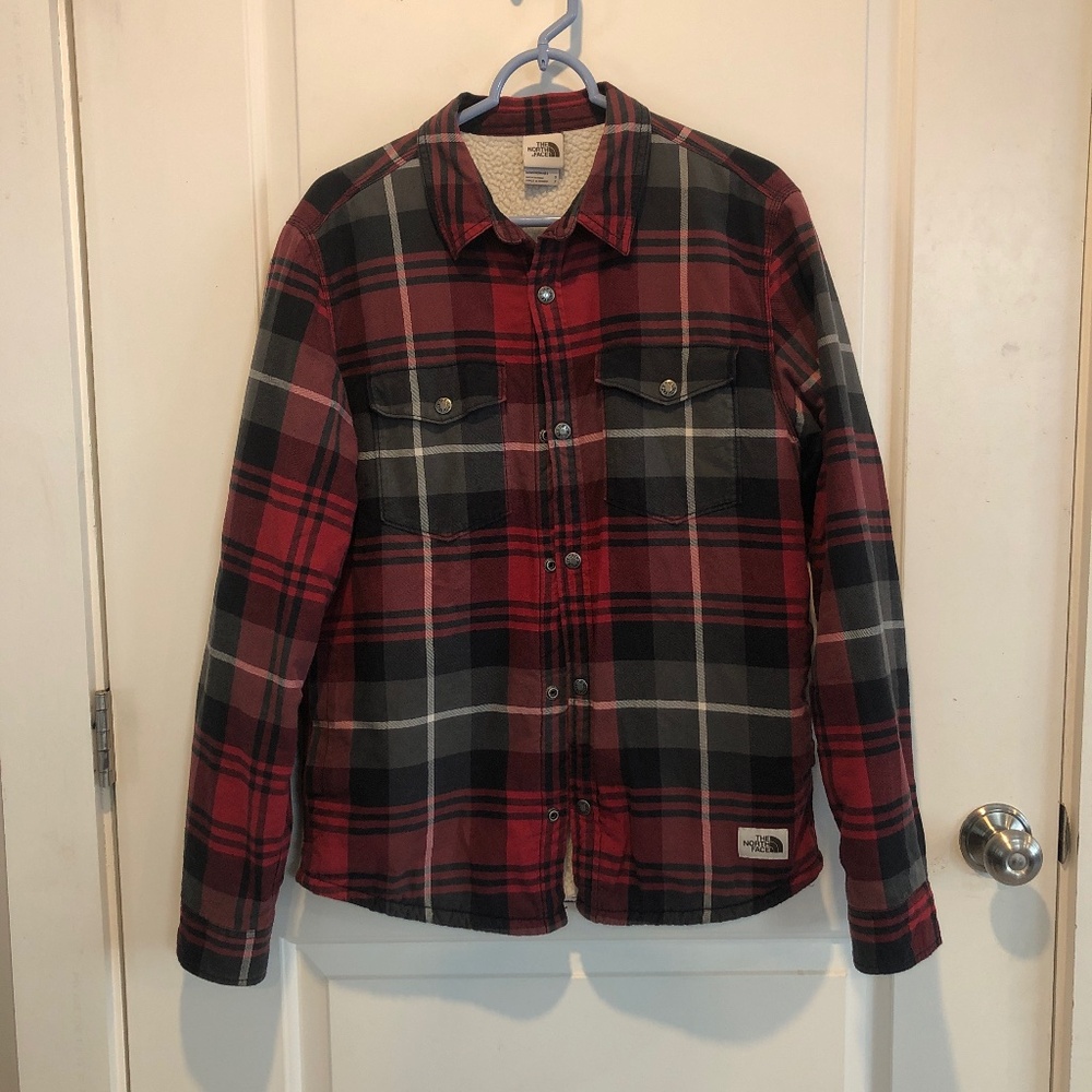 The north face Sherpa lined flannel shirt/jacket